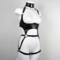 Empower Your Desires with Blue Gothic Leather Harness Lingerie Sets!