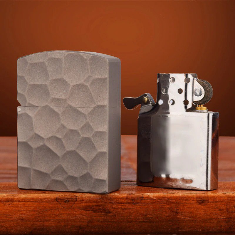 EDC Titanium Alloy Square Box Large Hinge Thick Shell for Zippo
