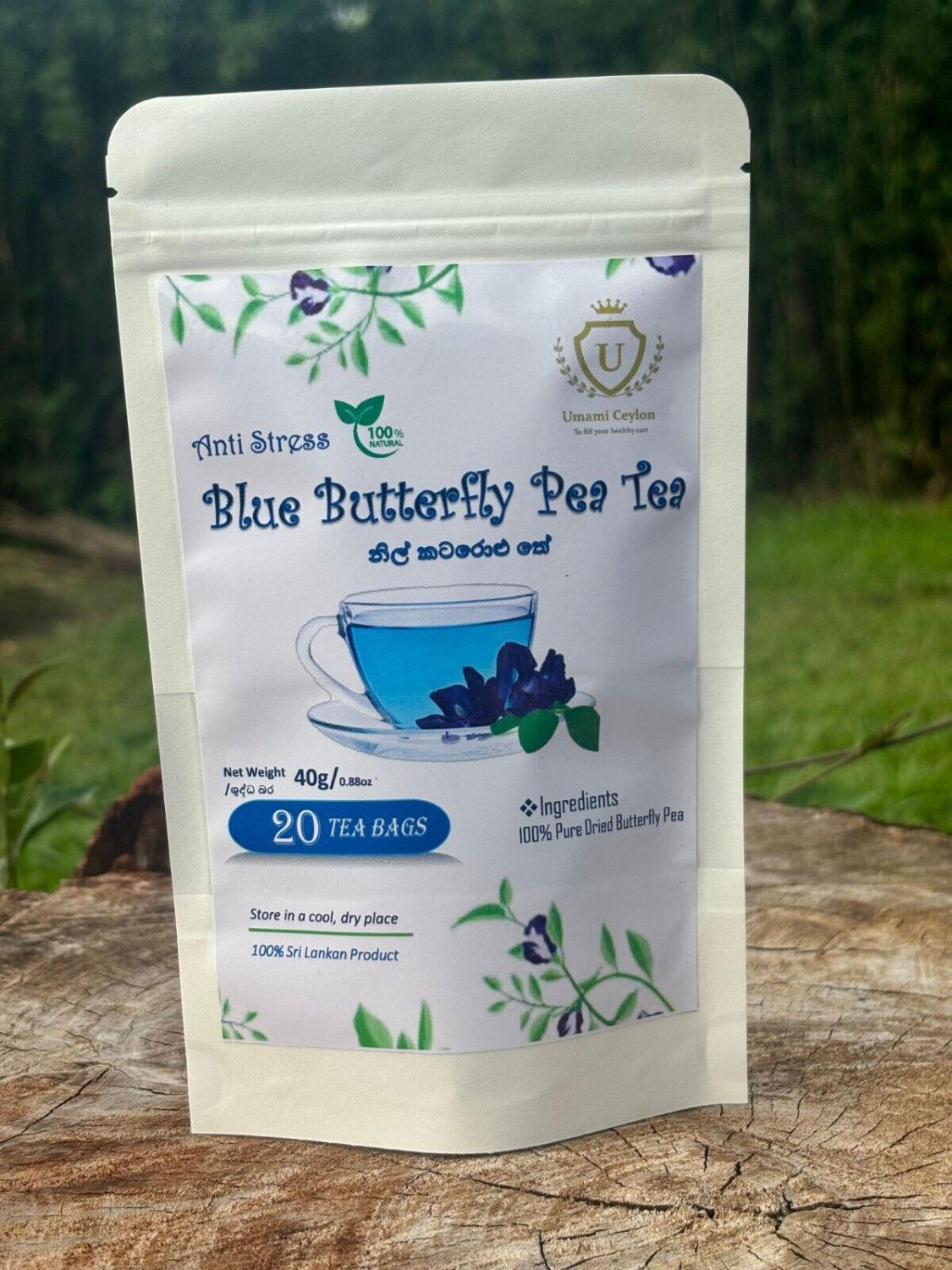 Blue Butterfly Pea Flower Tea Bags Organic Herbal Drink | Loose Leaf Whole flowe