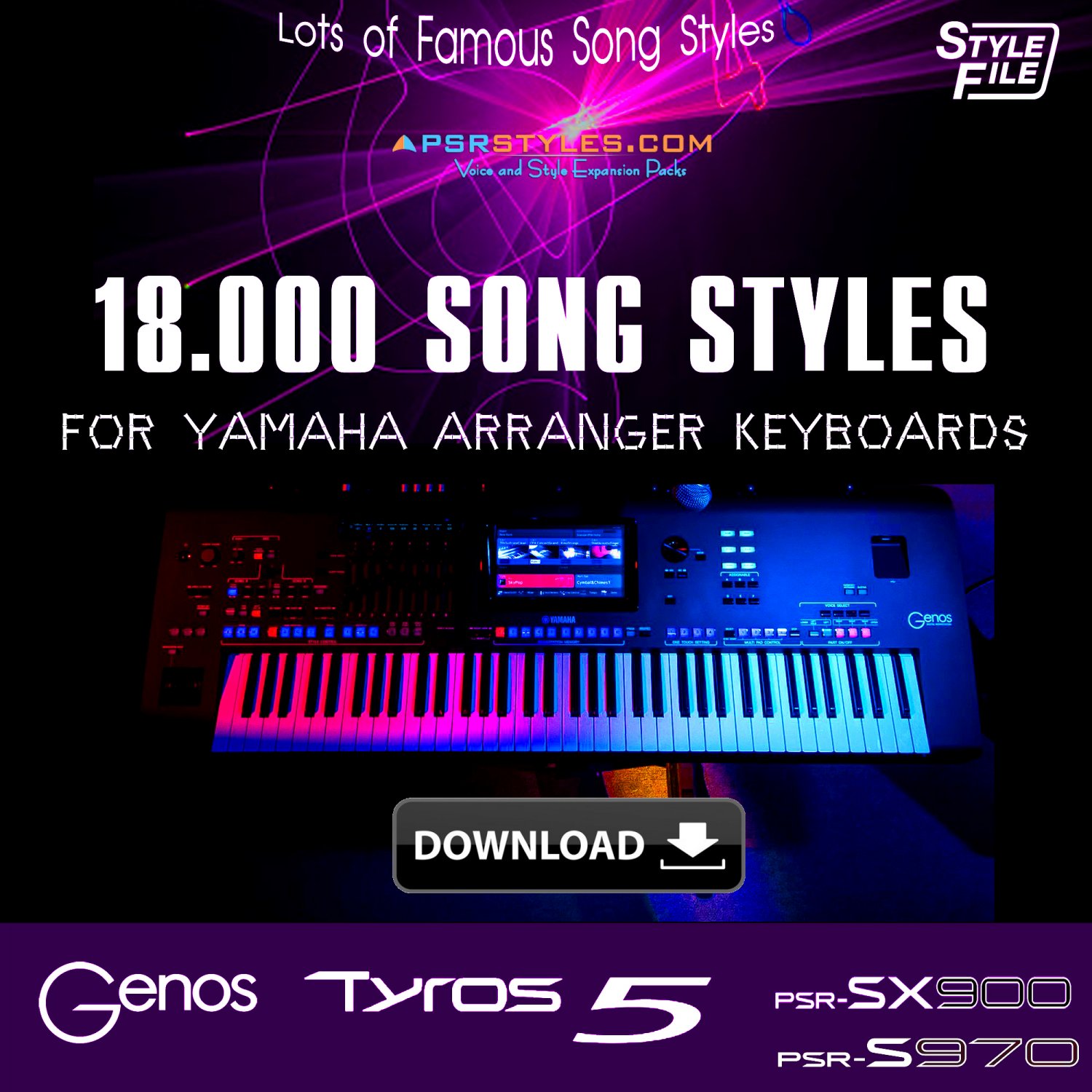 Song Styles For Yamaha Arranger Keyboards Genos Genos Tyros Psr Sx Sx Sx Psr S