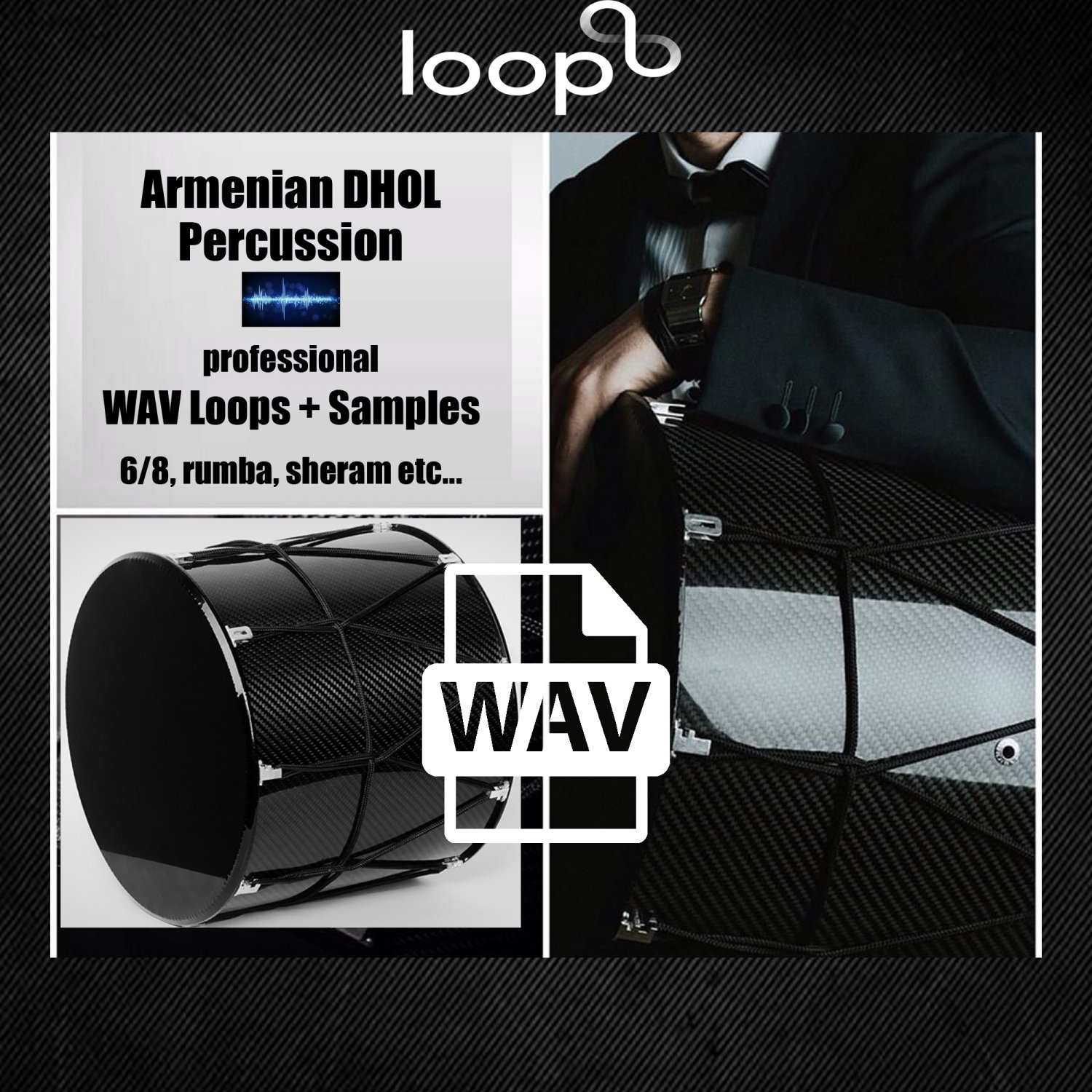 Armenian DHOL Percussion WAV LOOPS Sound Samples ethno ethnic drum perc