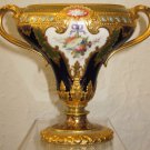 Antique Royal Crown Derby Eggshell Two Handled Urn by Desire Leroy