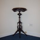Antique George Hunzinger Black, Ebonized, and Walnut Circular Pedestal Table, ca. 1875