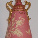 Royal Crown Derby Two Handled Raised White Enamel Vase signed Leroy, #768, 1891