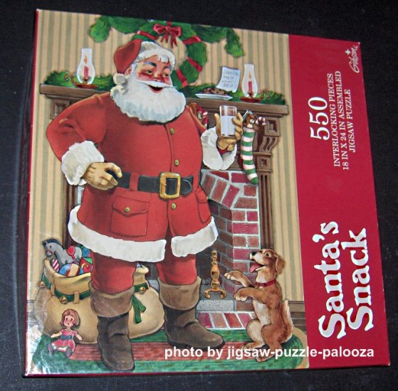 Gibson 550 Piece Jigsaw Puzzle Santa's Snack Santa Claus Christmas COMPLETE