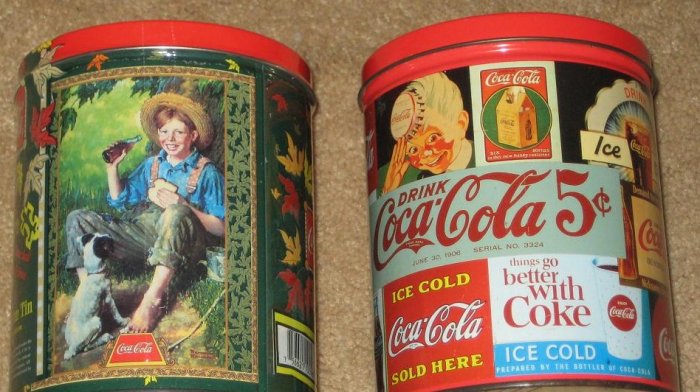 Sold Out Coca Cola Jigsaw Puzzle Tin Lot Of 3 Coke 1993 1998 Norman Rockwell Sealed