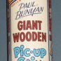 Vintage Paul Bunyan Giant Wooden Pic-up Stix - Steven Mfg #437 - Canister - 1978