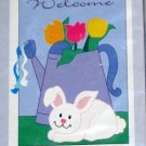 Spring Bunny Decorative Applique Garden Flag 28 x 40 Polyester New NIP Life's a Breeze