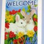 Spring Bunnies Decorative Artist's Touch Garden Flag 28 x 40 Polyester New NIP Life's a Breeze