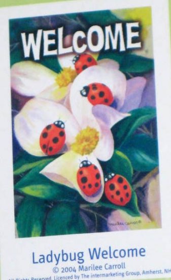 Ladybug Welcome Artist's Touch Mini Decorative Garden Flag 12.5 x 18 Spring Summer New NIP