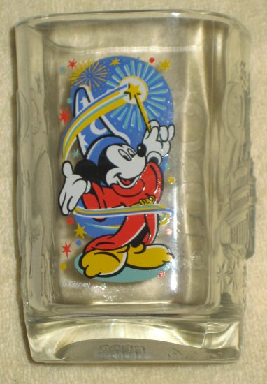 McDonald's Disney Drinking Glass Lot 2000 Epcot Celebration Fantasia + 100 Years of Magic Mickey
