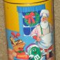 M&M's M&M Peanut Candies Tin Can Container Christmas 1994 Santa Claus Yellow Red Orange Green