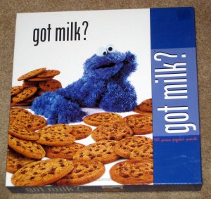 SOLD Cookie Monster Got Milk 550 Piece Jigsaw Puzzle Sesame Street ...