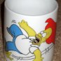Simpsons Glassware Lot Homer D'oh Frosted Hi Ball Glass Coffee Mug Espana Spain Bart Underachiever