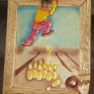 Black Americana Art Humor Wall Plaque Artwork Bowling Ball Pins Alley Timely Products Hadley 1947