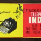 Vintage Attachable Telephone Index Valiant Phone Address Book with Box Unused