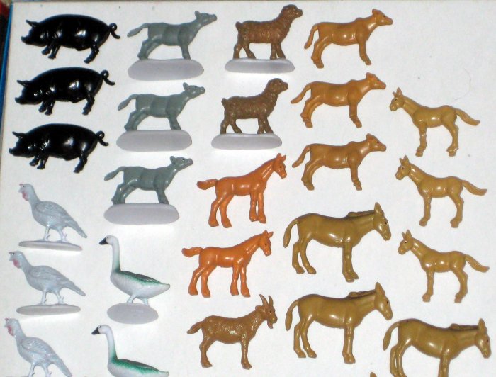 SOLD Miniature Plastic Toy Farm Animals Lot of 95 PVC Horse Cow Pig