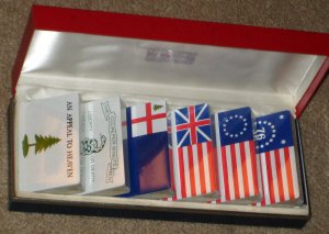 Sold United States Playing Cards 1776 1976 Bicentennial Set Sealed Early American Flag Decks In Case