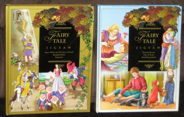Fairy Tale Jigsaw Puzzle Books Lot of 2 Storybook 6 Puzzles Each Stories