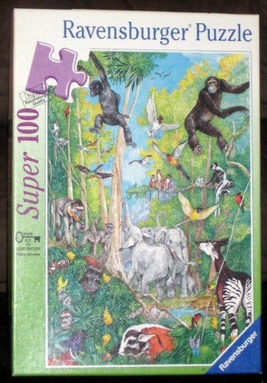 Hide and Seek Jungle Super 100 Piece Jigsaw Puzzle Ravensburger 107346 COMPLETE 1996