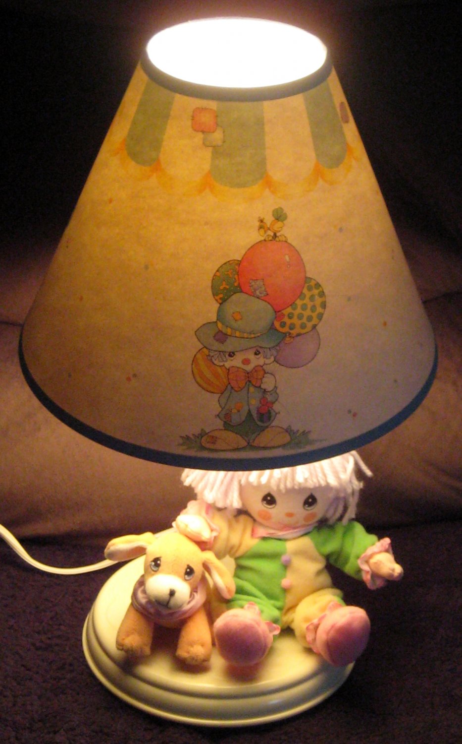 SOLD Precious Moments Children�s Table Clown Lamp with