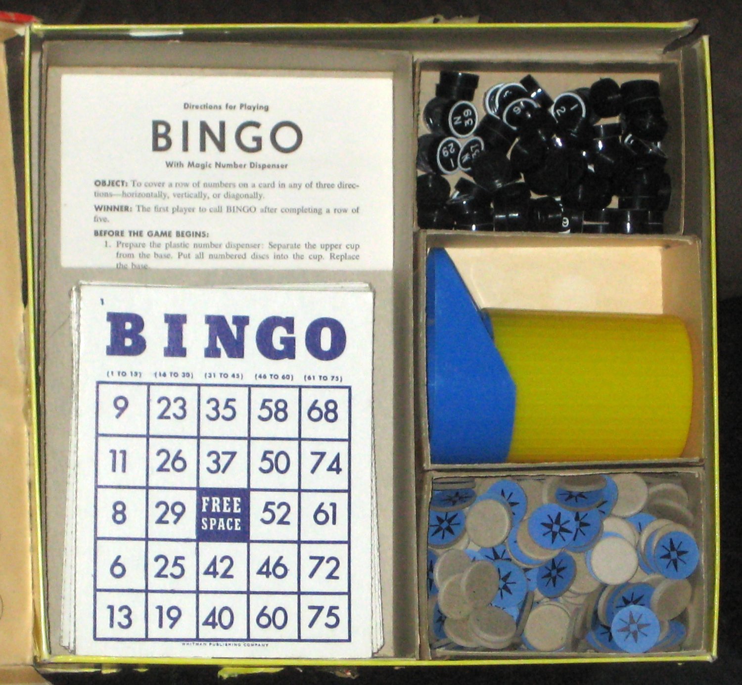 Vintage Whitman 4805 Deluxe Bingo Game with Magic Dispenser 1961