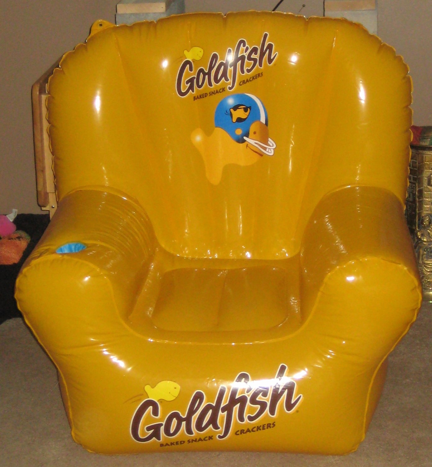 Pepperidge Farm Goldfish Baked Snack Crackers Inflatable Chair Vinyl Gold Fish Yellow