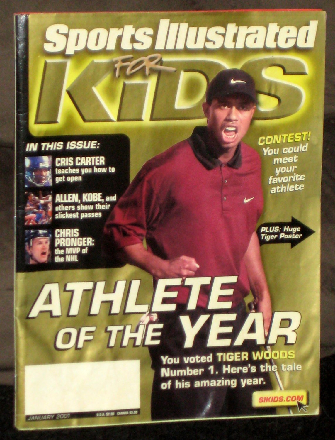 Tiger Woods Sports Illustrated For Kids Magazine with Insert Cards