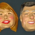 Bill and Hillary Clinton Vinyl Face Disguise Set by Cesar Halloween Masquerade President 1992