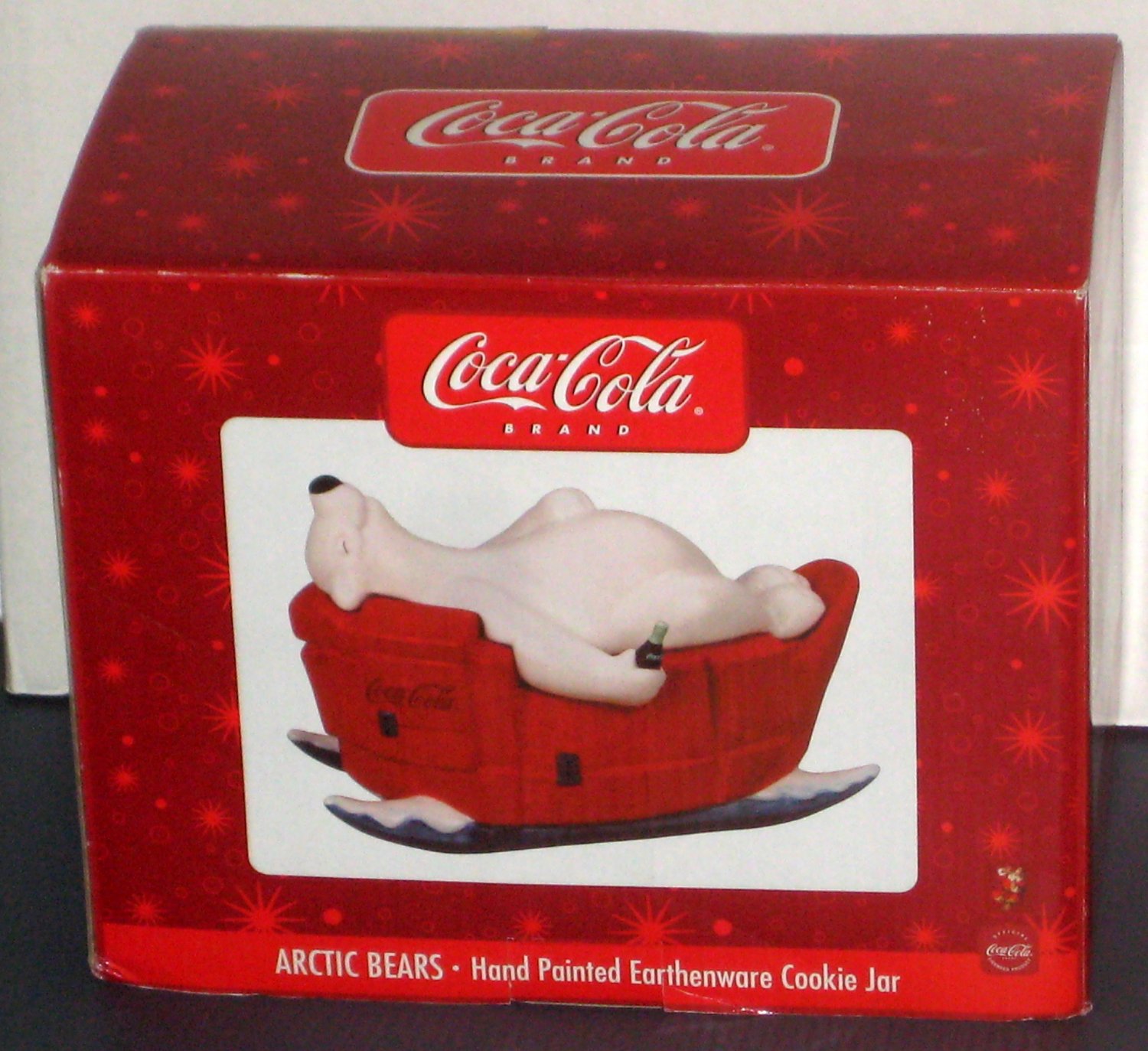CocaCola Arctic Bears Ceramic Cookie Jar Polar Coke Hand Painted Earthenware Sakura