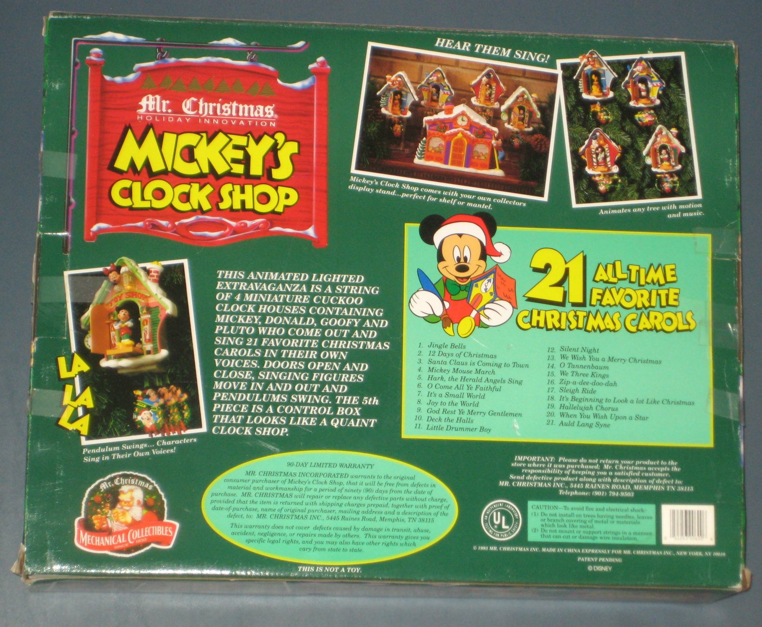 SOLD Mickey's Clock Shop Mr Christmas Mechanical Collectibles Mickey