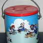 Raggedy Ann Andy and Dog Popcorn Tin Metal Can with Handle Lid 1988 MacMillan Inc