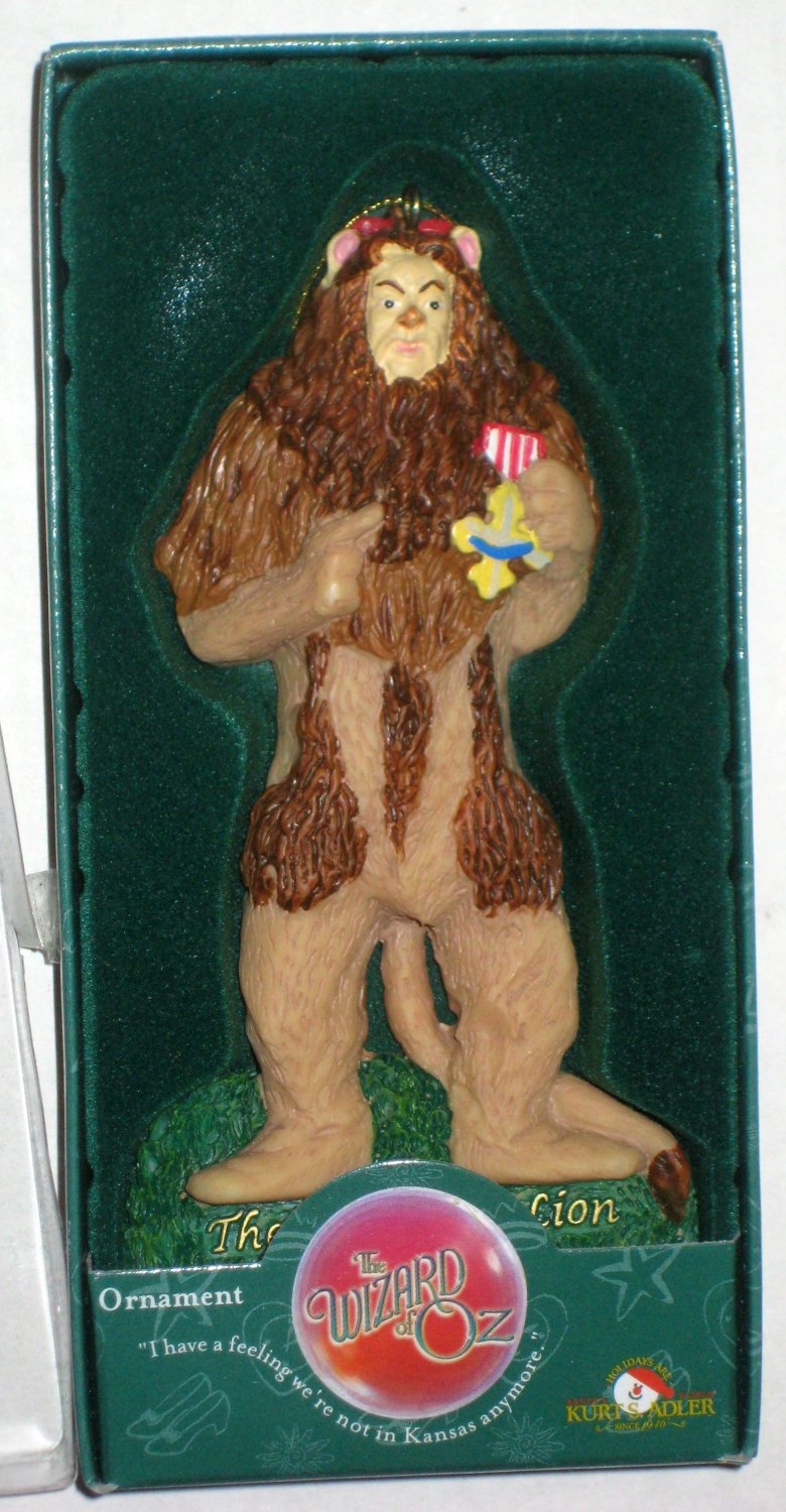 Cowardly Lion The Wizard of Oz Christmas Ornament Resin Kurt Adler 1999 NIB