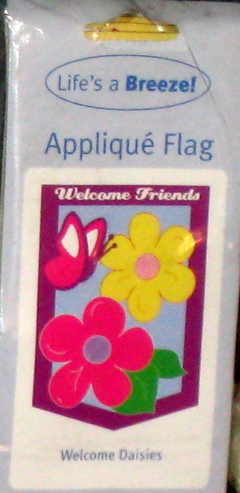 Welcome Daisies Applique Decorative Garden Flag 28 x 40 Spring Summer New NIP