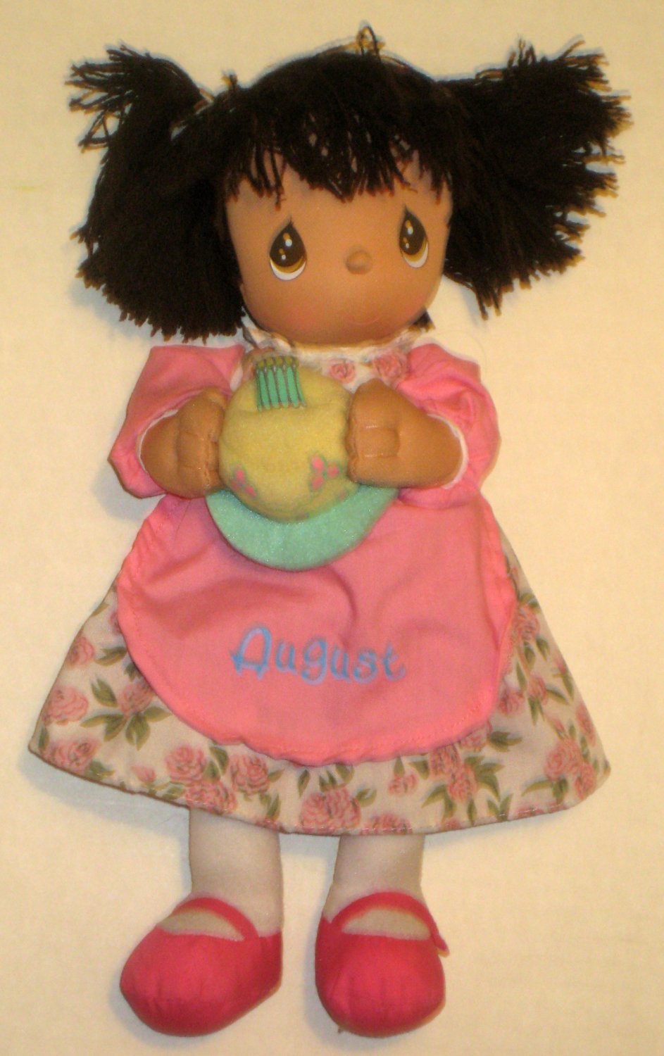 Precious Moments August 12 Inch Plush Doll Birthday Cake Roses Dress Outfit 2005