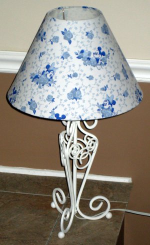 Mickey Minnie Mouse Blue Toile Table Desk Lamp Walt Disney Nib