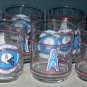 Vintage Houston Oilers Lot Drinking Glasses Tumblers + Room Decorating Kit Jumbo Team Appliques