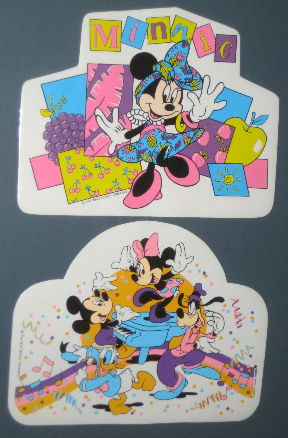 Walt Disney Vinyl Placemat Lot Place Mat Mickey Mouse Minnie Goofy