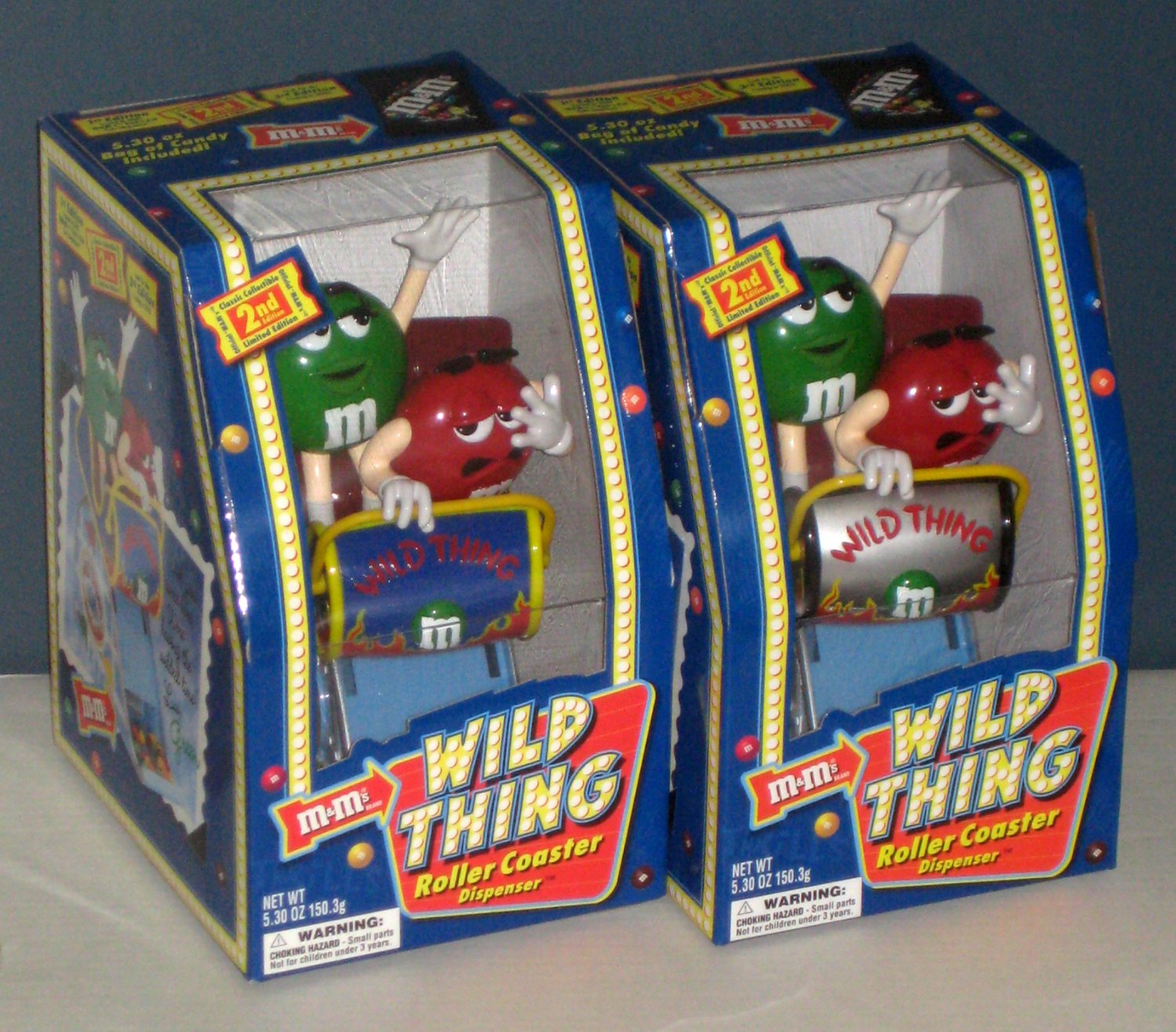 M&Ms Wild Thing Roller Coaster Candy Dispensers Blue Version Silver ...