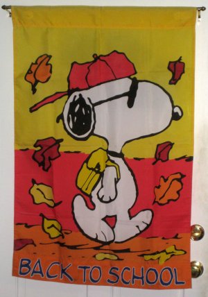 Sold Snoopy Back To School Decorative Garden Flag 28 X 40 Peanuts