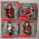 Coca-Cola Blown Glass Ornaments Lot + Platinum Series Collection 2002 Coke Christmas Holiday New NIB