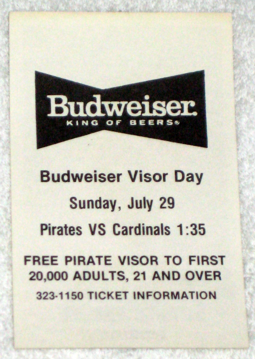 Pittsburgh Pirates 1984 Team Issue Baseball Photo Cards Stadium Giveaways