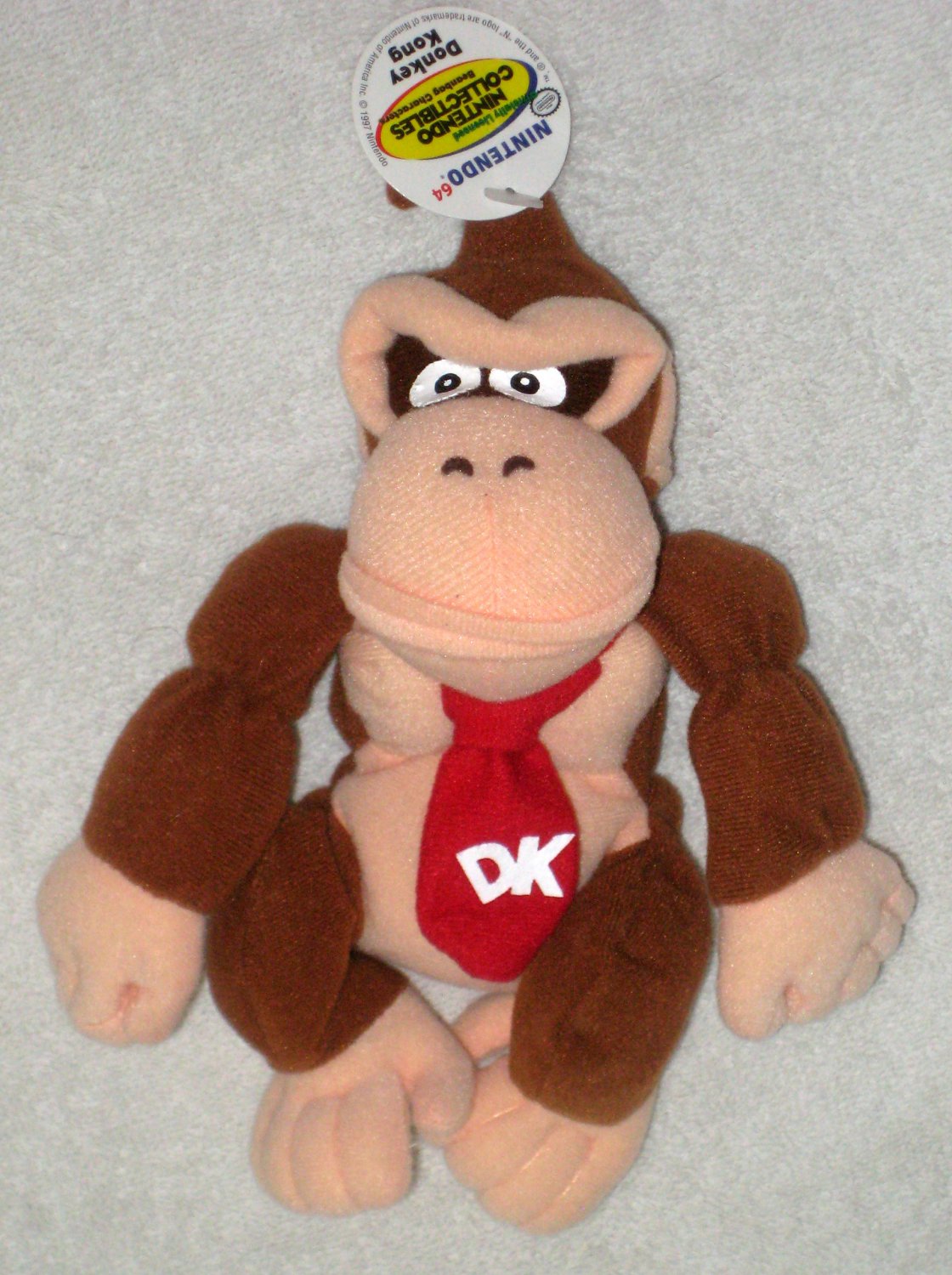 Donkey Kong 7 Inch Plush Bean Bag x2 Nintendo 64 Bros 1997 NWT Stuffed Toy