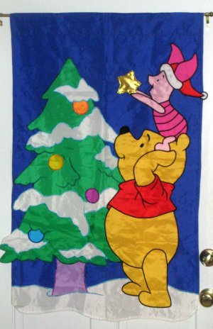 Sold Winnie The Pooh Christmas Tree Decorative Garden Flag 28 X 44