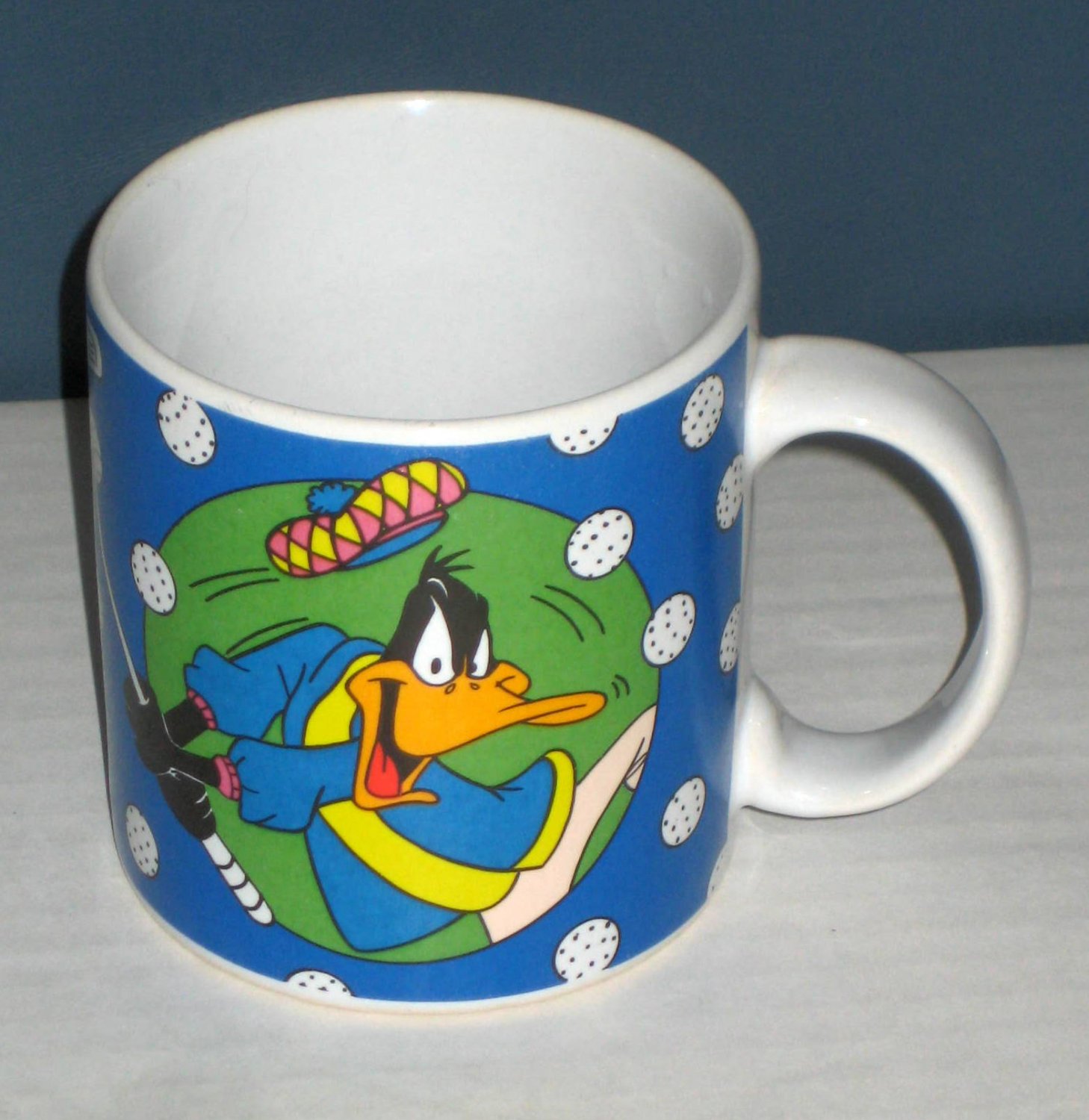Daffy Duck Ceramic Golf Golfer Golfing Handled Coffee Mug Cup Sakura Looney Tunes 1994