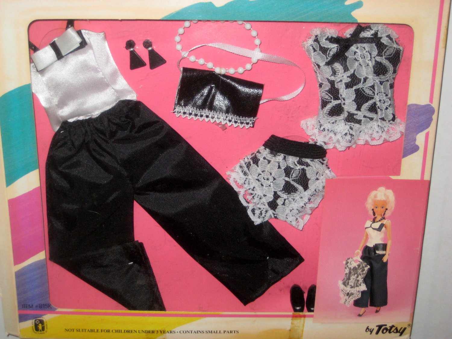 Totsy 815K Black & White 11Â½ Inch Fashion Doll Outfits Clothes Clothing Barbie Sandi Ms Flair