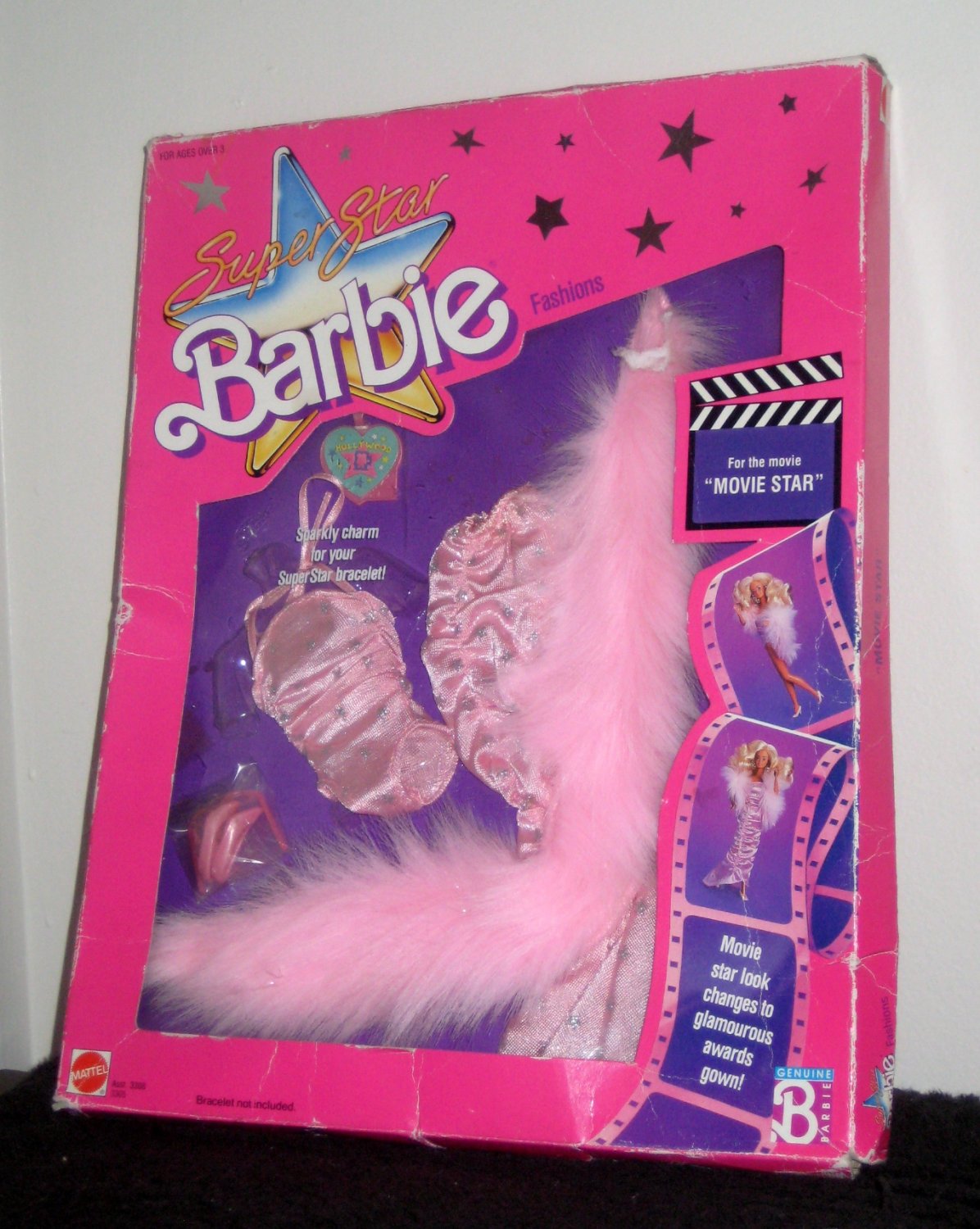 Vintage Super Star Fashions Barbie Doll Outfit Movie Star Boa Dress ...