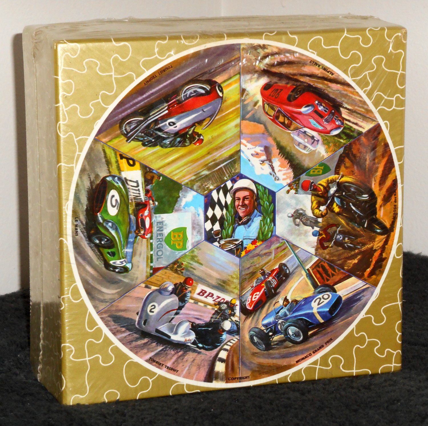 Vintage Motor and Cycle Racing 500 Piece Circular Round Jigsaw Puzzle ...