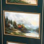 Thomas Kinkade Accent Prints x6 COA Sweetheart Cottages The End of A Perfect Day Framed Matted 1996