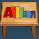 Allison Wooden Name Puzzle Stool Step Bench Foot Colors